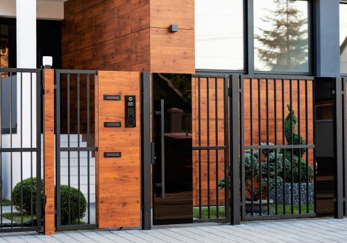 Exterior of modern residential building.
